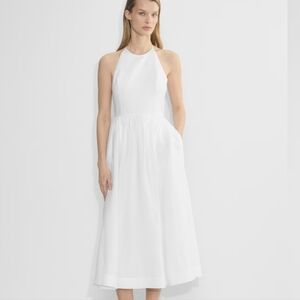 Elegant White 100% Organic Linen Dress